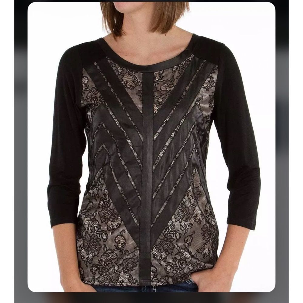 Whimsygoth BKE LACE OVERLAY TOP SZ M